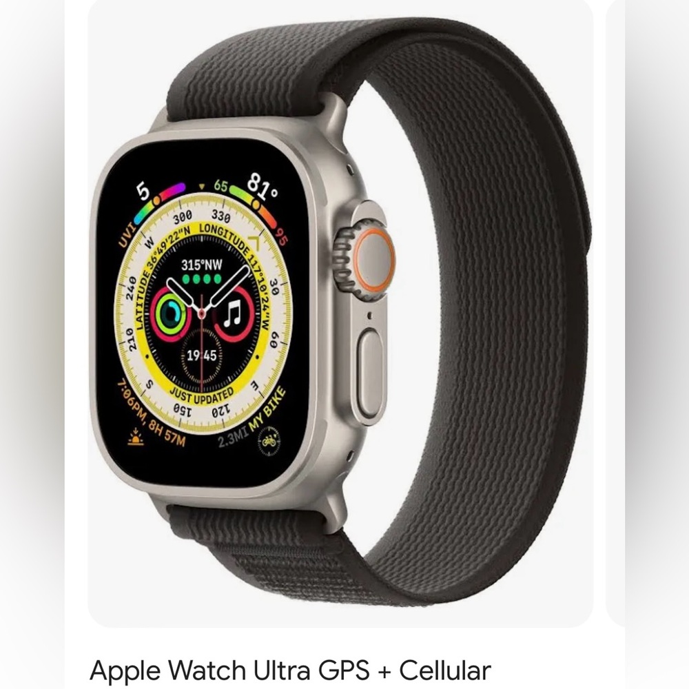 Apple Watch Ultra Titanium Case Black/Gray Trail Loop 49MM Size M/L